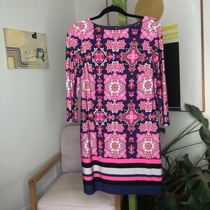 Vince Camuto sheath dress pink floral size 6